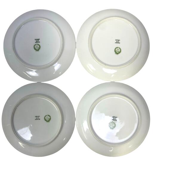 Antique Limoges U.C. (Union Ceramique) France Rose Gold Rim Dessert Plates-Set 4 - Picture 4 of 5